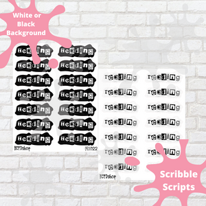 Reading Scribble Script Stickers