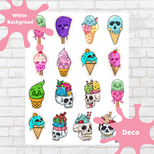 Load image into Gallery viewer, Skull Ice Cream Deco Stickers

