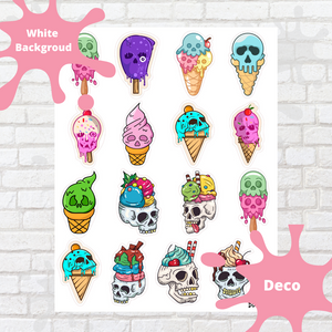 Skull Ice Cream Deco Stickers