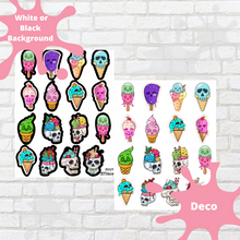 Load image into Gallery viewer, Skull Ice Cream Deco Stickers
