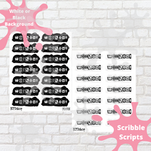 Load image into Gallery viewer, Workout Scribble Script Stickers

