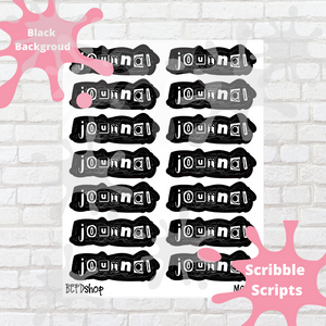 Journal Scribble Script Stickers
