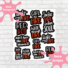 Load image into Gallery viewer, Fire Hand Lettered Quote Stickers
