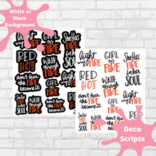 Load image into Gallery viewer, Fire Hand Lettered Quote Stickers
