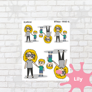 With Child 2 Mollie, Cindy, and Lily Character Stickers