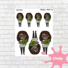 Load image into Gallery viewer, Plant Mollie, Cindy, and Lily Character Stickers
