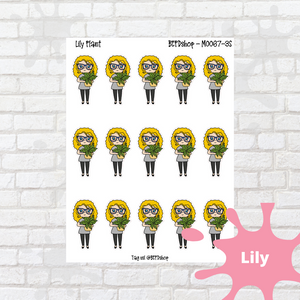 Plant Mollie, Cindy, and Lily Character Stickers