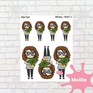 Plant Mollie, Cindy, and Lily Character Stickers