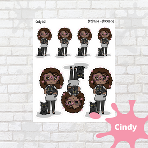 Cats Mollie, Cindy, and Lily Character Stickers