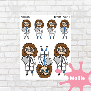 Doctor Mollie, Cindy, and Lily Character Stickers