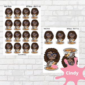 Pizza Mollie, Cindy, and Lily Character Stickers