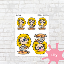 Load image into Gallery viewer, Pizza Mollie, Cindy, and Lily Character Stickers
