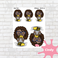 Load image into Gallery viewer, Taco Mollie, Cindy, and Lily Character Stickers
