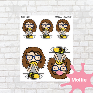 Taco Mollie, Cindy, and Lily Character Stickers