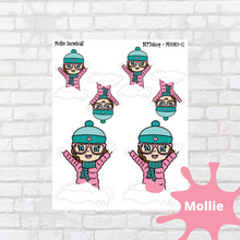 Load image into Gallery viewer, Snow Mollie, Cindy, and Lily Character Stickers
