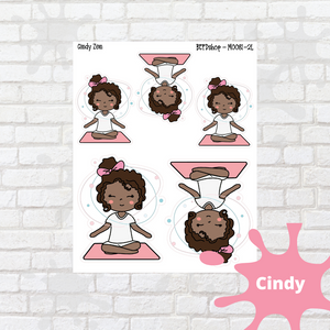 Meditation Mollie, Cindy, and Lily Character Stickers