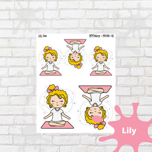 Meditation Mollie, Cindy, and Lily Character Stickers