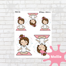 Load image into Gallery viewer, Meditation Mollie, Cindy, and Lily Character Stickers
