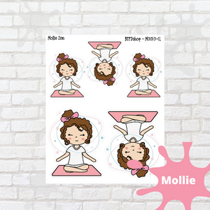 Meditation Mollie, Cindy, and Lily Character Stickers