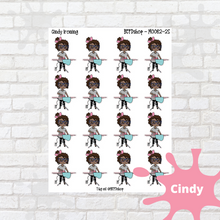 Load image into Gallery viewer, Ironing Mollie, Cindy, and Lily Character Stickers
