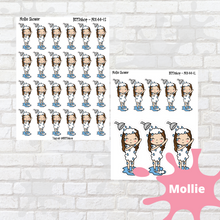 Load image into Gallery viewer, Shower Mollie, Cindy, and Lily Character Stickers
