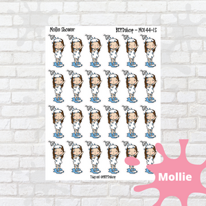 Shower Mollie, Cindy, and Lily Character Stickers