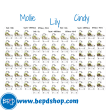 Load image into Gallery viewer, Bath Time Mollie, Cindy, and Lily Character Stickers

