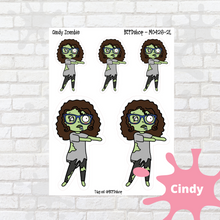 Load image into Gallery viewer, Zombie Mollie, Cindy, and Lily Character Stickers
