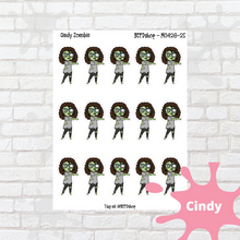 Load image into Gallery viewer, Zombie Mollie, Cindy, and Lily Character Stickers
