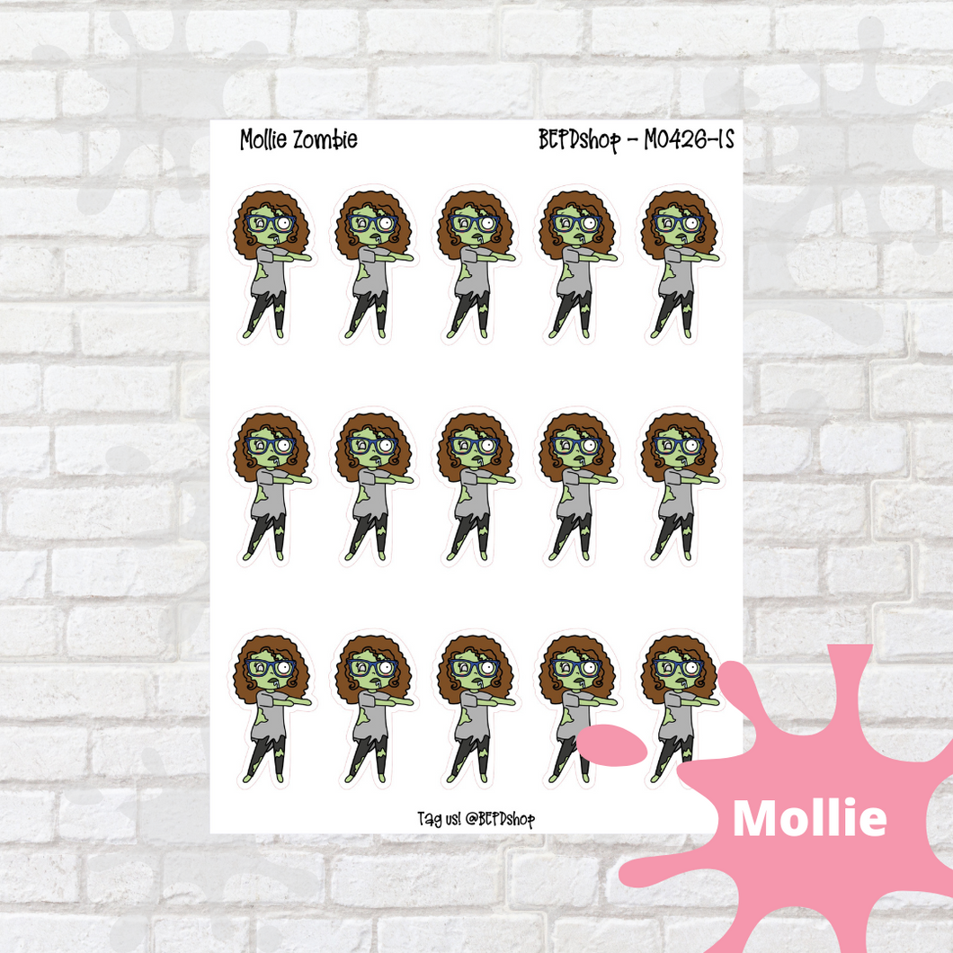 Zombie Mollie, Cindy, and Lily Character Stickers