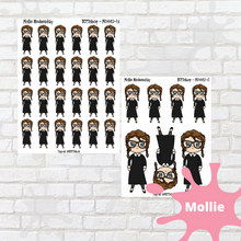 Load image into Gallery viewer, Wednesday Goth Mollie, Cindy, and Lily Character Stickers
