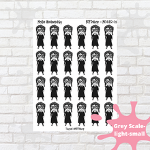 Load image into Gallery viewer, Wednesday Goth Mollie, Cindy, and Lily Character Stickers
