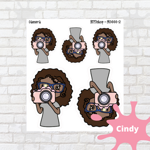Camera Mollie, Cindy, and Lily Character Stickers