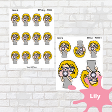 Load image into Gallery viewer, Camera Mollie, Cindy, and Lily Character Stickers
