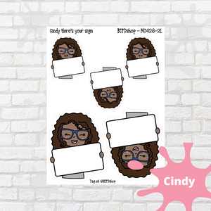 Here's Your Sign Mollie, Cindy, and Lily Character Stickers