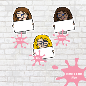 Here's Your Sign Mollie, Cindy, and Lily Character Stickers