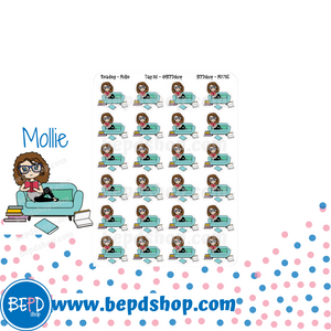 Reading Mollie, Lily, and Cindy Character Stickers