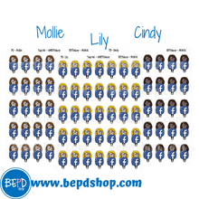 Load image into Gallery viewer, Facebook Mollie, Cindy, and Lily Character Stickers

