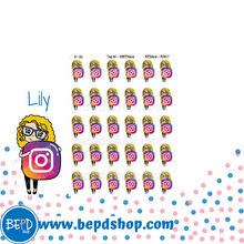 Load image into Gallery viewer, Instagram Mollie, Cindy, and Lily Character Stickers
