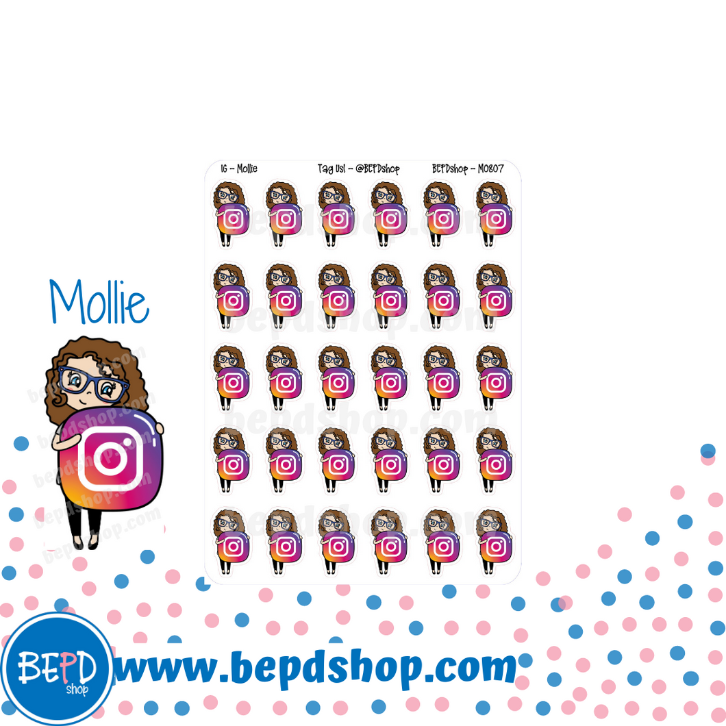 Instagram Mollie, Cindy, and Lily Character Stickers