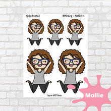 Load image into Gallery viewer, Excited Mollie, Cindy, and Lily Character Stickers
