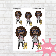 Load image into Gallery viewer, Walk the Dog Mollie, Cindy, and Lily Character Stickers
