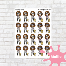 Load image into Gallery viewer, Walk the Dog Mollie, Cindy, and Lily Character Stickers
