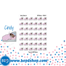 Load image into Gallery viewer, Sleeping In Mollie, Cindy, and Lily Character Stickers
