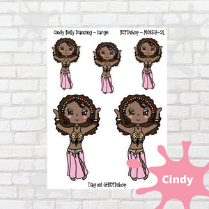 Belly Dancing Mollie, Cindy, and Lily Character Stickers