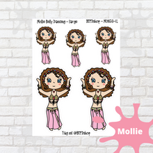 Load image into Gallery viewer, Belly Dancing Mollie, Cindy, and Lily Character Stickers
