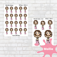 Load image into Gallery viewer, Belly Dancing Mollie, Cindy, and Lily Character Stickers
