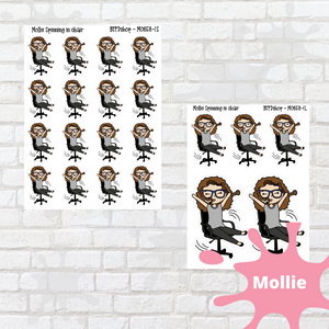 Chair Twirling Mollie, Cindy, and Lily Character Stickers