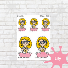Load image into Gallery viewer, Dog Bath Mollie, Cindy, and Lily Character Stickers
