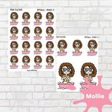 Load image into Gallery viewer, Dog Bath Mollie, Cindy, and Lily Character Stickers
